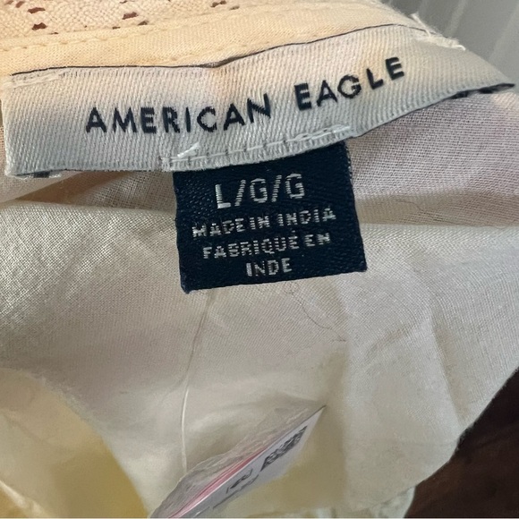 American Eagle Cream Long Sleeve Lace Blouse - Picture 8 of 8
